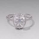 925 Sterling Silver Ring with Transparent Glass & Nano Opal, Width 0.18cm, Style E, for Women-2