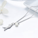925 Sterling Silver 0.6 Carat Pearl Necklace for Women-5