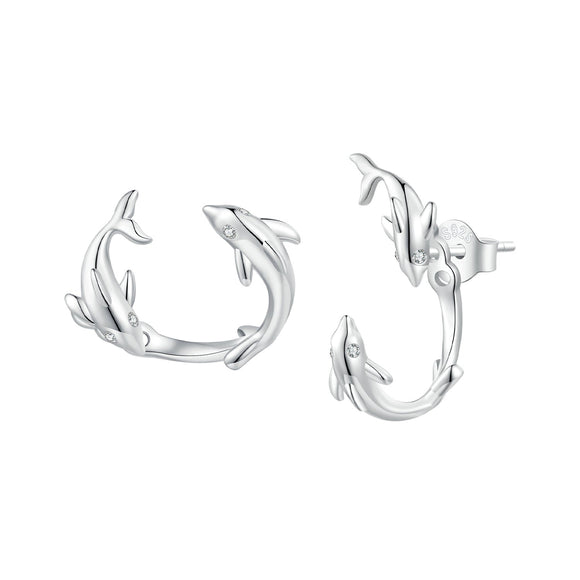 S925 Sterling Silver Rose Gold Plated Zircon Earrings
