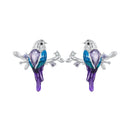 925 Sterling Silver Enamel Process Pavé Setting CZ Earrings-1