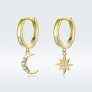 925 Sterling Silver and Gold Plated Pavé Setting CZ Earrings for Women-4