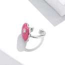 925 Sterling Silver Earrings with Pavé CZ & Enamel, 1.0*1.3cm, for Women-3
