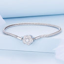 925 Sterling Silver Bracelet with Pavé Setting CZ, 17cm for Women-2