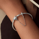 925 Sterling Silver Bracelet with Pavé Setting CZ, Size 17.0 for Women-6
