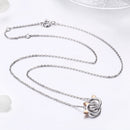 925 Sterling Silver Necklace, Length 38-45cm, Pendant 1.2*1cm, for Women-6