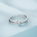 S925 Sterling Silver Oxidized Pavé Setting CZ Ring Size 6 for Women-4