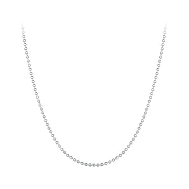 925 Sterling Silver Plated Platinum Necklace 400+50mm for Women