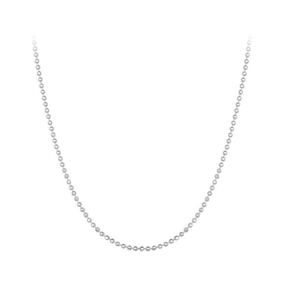 925 Sterling Silver Plated Platinum Necklace 400+50mm for Women