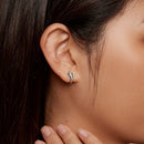 925 Sterling Silver Enamel Oxidized Earrings with Pavé Setting for Women-7