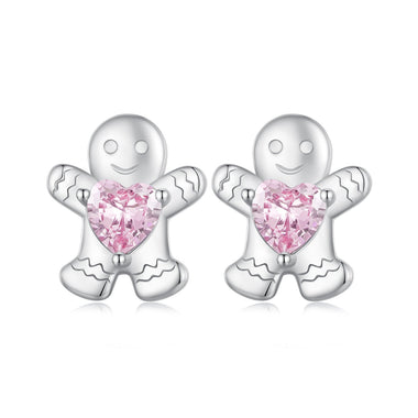 925 Sterling Silver Earrings with Pavé Setting CZ - 10x9mm for Women - 0