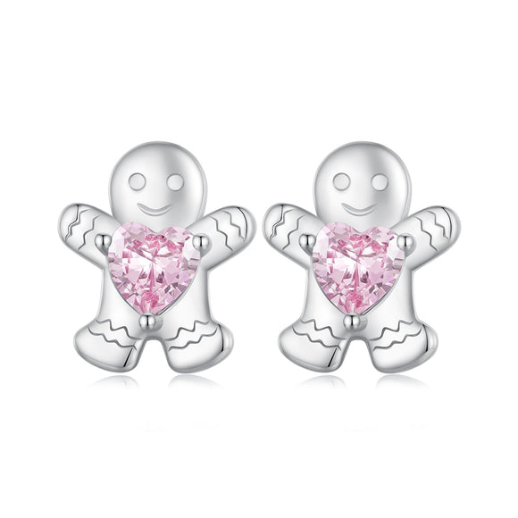925 Sterling Silver Earrings with Pavé Setting CZ - 10x9mm for Women
