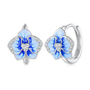 925 Sterling Silver Earrings with Enamel and Pavé Setting, 10mm for Women-4