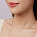 925 Sterling Silver White Gold Plated Necklace 40+5cm for Women-6