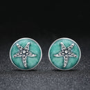 925 Sterling Silver Oxidized Enamel Earrings-2