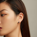 925 Sterling Silver Earrings with CZ and Oxidized Finish for Women-5