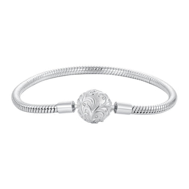 925 Sterling Silver White Gold Plated 17cm CZ Pavé Bracelet for Women