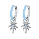 925 Sterling Silver Earrings with Nano Opal Stone and Enamel, Oxidized Finish-1