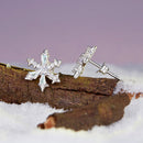 925 Sterling Silver Earrings with Plated White Gold and CZ-4