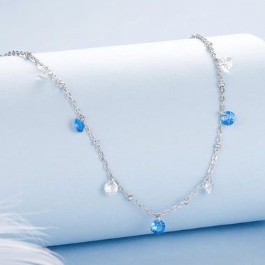 925 Sterling Silver & White Gold Plated Adjustable Layered CZ Necklace for Women - 0