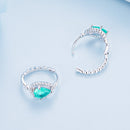 925 Sterling Silver Earrings with Pavé Setting and Transparent Glass-7