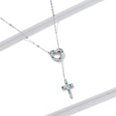 925 Sterling Silver Plated Necklace with Adjustable Length 42.5cm and CZ for Women-2