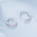 925 Sterling Silver Pavé CZ White Gold Plated Earrings for Women-5
