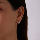 925 Sterling Silver Earrings with White Gold Plating and CZ-7