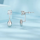 925 Sterling Silver Plated White Gold Earrings with Pavé Setting CZ-5