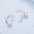 925 Sterling Silver White Gold Plated Freshwater Pearl Earrings for Women-4