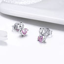 925 Sterling Silver Earrings with Pavé Setting and Oxidized Finish for Women-3