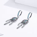 925 Sterling Silver Oxidized Silver Pavé CZ Earrings for Women, Size: 4*1 cm-2