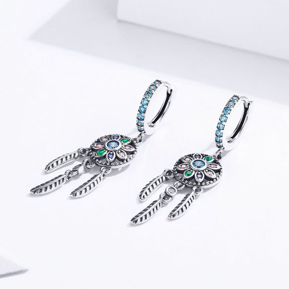 925 Sterling Silver Oxidized Silver Pavé CZ Earrings for Women, Size: 4*1 cm