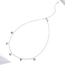 925 Sterling Silver Adjustable Necklace with Scallop Design and Pavé Setting CZ-5