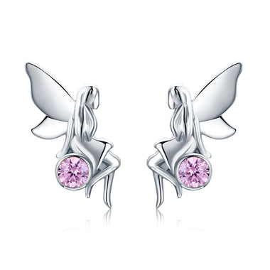 925 Sterling Silver Earrings with Pavé Setting CZ, 1.6*0.7 cm for Women