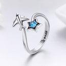 S925 Sterling Silver Star and Airplane Ring Set for Women-3