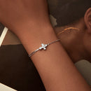 925 Sterling Silver White Gold Plated Bracelet with CZ Pendant 200mm for Women-6