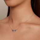 925 Sterling Silver Pendant Necklace with Pavé CZ and Plated Platinum-7