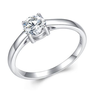 925 Sterling Silver Moissanite Ring 0.6 Carat Size 6 for Women - 0