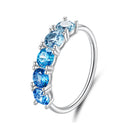 925 Sterling Silver Ring with White Gold Plating for Women, Size 6.0-9