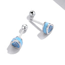 925 Sterling Silver Earrings with Pavé Setting and Enamel for Women-7
