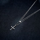 925 Sterling Silver Adjustable Platinum Plated Necklace with CZ - 1.4cm for Women-7