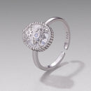 925 Sterling Silver Ring with Transparent Glass & Nano Opal, Width 0.18cm, Style E, for Women-1