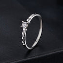 925 Sterling Silver Moissanite White Gold Plated Ring Size 6-3