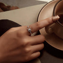 925 Sterling Silver White Gold Plated Ring with Pavé Setting CZ for Women-7