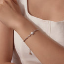 925 Sterling Silver Adjustable Moissanite & Natural Pearl Bracelet for Women-6