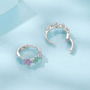 925 Sterling Silver Enamel White Gold Plated Earrings for Women-5
