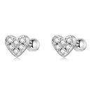 925 Sterling Silver Earrings with Pavé Setting CZ-1
