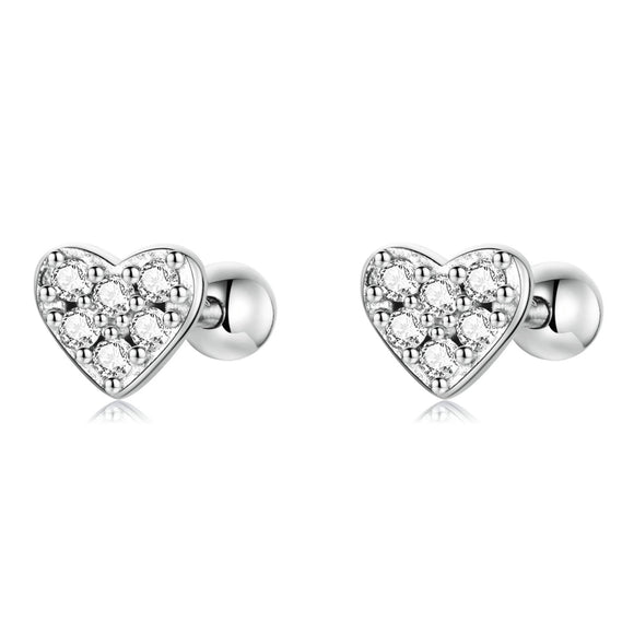 925 Sterling Silver Earrings with Pavé Setting CZ