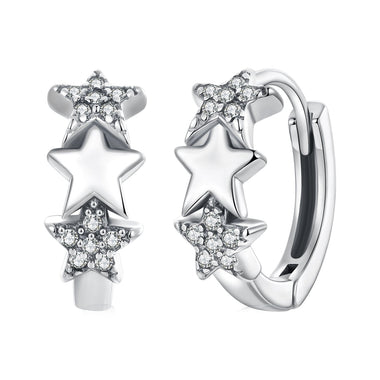 925 Sterling Silver Earrings with Pavé Setting CZ in Oxidized Silver