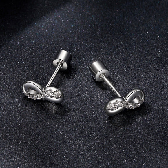 925 Sterling Silver & Moissanite Earrings 0.005ct for Women